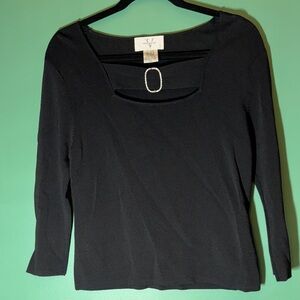 Versailles Elegant Black Women's Top